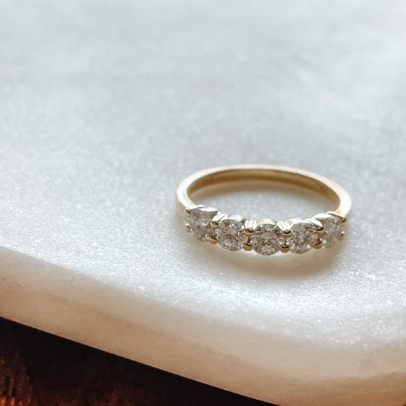 1.25tcw 925/Rhodium 5 Stone Anniversary Ring - Picture 11 of 15
